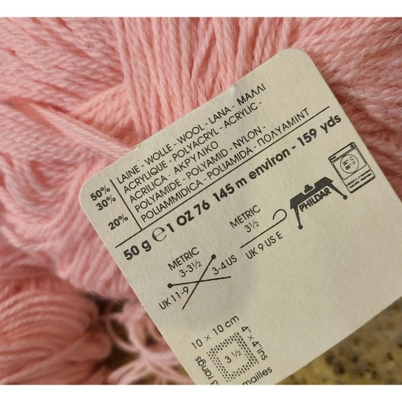 Phildar Top Soft 3 1/2  Wool Blend 10 Skeins 50 Gr Baby Blue Pink Yellow.  Red - Picture 3 of 9